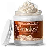 Amallow 100% Grass Fed Beef Tallow for Skin Care - Face + Body - Whipped Moisturizer - Natural Lotion, 4 FL. oz. (Clean Cloud)