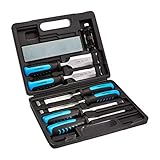 Amazon Basics 8-Piece Wood Carving Chisel Set with Honing Guide, Sharpening Stone and Storage Case, 1/4