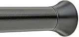 Amazon Basics Tension Curtain Rod, Adjustable 78-108" Width - Black, Classic Finial