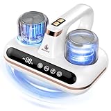 Amzany Bed Vacuum Cleaner - 5-in-1 Cordless Mattress Vacuum Cleaner, Powered by UV-C Light & Ultrasonic Technology, 16Kpa Strong Suction,Low Noise,Suitable for Dust, Pet Hair, Etc.
