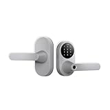 Aqara Smart Lock U300, Fingerprint Keyless Entry Door Lock with Handle, Matter Over Thread with Apple Home Keys, Touchscreen Keypad, Smart Lever Lock Supports Apple Home, Alexa, Google, IFTTT, Silver