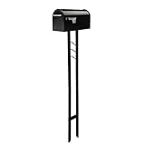 Architectural Mailboxes Franklin Galvanized Steel Mailbox and Post Kit, FM11KITEC, Black, Medium Capacity