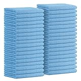 Avalon Towels Microfiber Cleaning Cloths (Value Pack of 36) Size 16" x 16", Highly Absorbent Cleaning Rags, Lint Free Cleaning Towels, Reusable and Washable, Microfiber Towels for Cars (Blue)