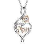 BFF&UNICORN Valentines Day Gifts for Mom, Sterling Silver Heart Infinity Necklaces for Women Wife,Birthday Mothers Day Jewelry Gifts for Mom from Daughter Son