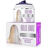 BOLD UNIQ Purple Hair Mask - Toner For Blonde, Platinum, Bleached, Silver, Gray, Ash & Brassy Hair - Remove Yellow Tones & Condition Dry, Damaged Hair - Cruelty Free & Vegan - 6.76oz