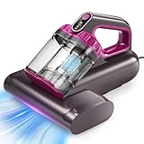 BYHUME Mattress Vacuum Cleaner 15Kpa Bed Vacuum Cleaner 273nm UV-C Light & Ultrasonic Heating Tech 400W Handheld Vacuum Wide Suction Port 0.6L Capacity Double Cup for Pillows Cribs Sofa Black Corded