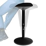 Backerz Standing Desk Stool Chair, Height Adjustable Stool 21-31 inch for Office and Classroom, Swivel Stool, Anti-Slip Bottom Ergonomic Wobble Stool with Rocking Motion, Black