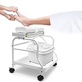Beauty Salon Nail Or Foot Bath Spa Portable Esthetician Trolley Cart for Foot Rest Pedicure Manicure Funiture Massage Table Salon Supplies 2 Way Use 2 Color Option Elitzia (White)