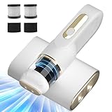 Bed Vacuum Cleaner, Mattress Vacuum Cleaner with UV-C Light & Ultrasonic, High Heating,14Kpa Strong Suction, Cordless Bed Cleaner for Bed Sofa, White