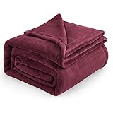 Bedsure Burgundy Red Fleece Blanket Throw Blanket - 300GSM Throw Blankets for Couch,Sofa,Bed, Soft Lightweight Plush Cozy Blankets and Throws for Toddlers