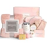Birthday Gifts for Women, Self Care Gifts for Women, Gifts for Mom, Get Well Soon Care Package with Luxury Flannel Blanket, Christmas Relaxing Spa Box Idea for Mom Her Best Friends Sister