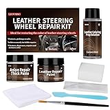 Black Leather Steering Wheel Repair Kit – Steering Wheel Restoration Kit –Leather Scratch Repair, Scuffs, and Tears on Leather Steering Wheels – Bring Back The Original Look with Ease