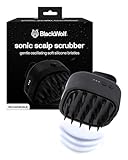 Black Wolf Sonic Scalp Scrubber - Electric Hair & Scalp Massager Brush with 3-Speed Oscillation - Rechargeable Shower Brush & Head Scrubber with Soft Silicone Bristles for Deep Clean & Exfoliation