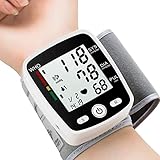 Blood Pressure Monitor Adjustable Wrist Blood Pressure Cuff 2 x 90 Readings Digital Rechargeable Blood Pressure Machine with Voice Function with Carrying Case for Home Use Black