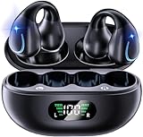 Bluetooth Earbuds ，Open Ear Bone Conduction Headphones ，Wireless Earbuds Bluetooth Clip On EarBuds with LED Display Charging Case 80 Hours Playtime IPX7 Waterproof for Running Walking Workout Fitness