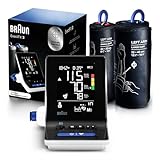 Braun ExactFit 3 Blood Pressure Monitor for Home Use - Accurate Blood Pressure Machine, Color-Coded Results, Large Display High BP Monitor, 2 Upper Arm Cuff Sizes, 80 Memory Slots, FSA/HSA Eligible