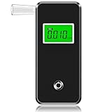 Breathalyzer, Professional-Grade Alcohol Tester with LCD Display, High-Accurate Alcohol Tester with Environment Temperature and Used Records for Home Use (10 Mouthpieces)