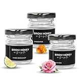 Brow Honey by Baezilla Eyebrow Gel Gift Set, Long Lasting Clear Brow Gel Stocking Stuffer with Eyebrow Brush & Waterproof Eyebrow Wax Lamination Gel, Pack of 3