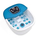 CINERY Foot Spa Bath Massager with Heat, Bubbles, Vibration and Pedicure Foot Spa with 16 Rollers for Feet Stress Relief, Foot Soaker with Mini Acupressure Massage Points & Temperature Control