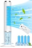 COOLECH 42 INCH Evaporative Air Cooler w/Remote &LED Touch Screen, 4 Mode &3 Speed, 1-Gal Tank for 15H Cooling, 12H Timer for Auto Off, 70°Oscillation Portable Swamp Cooler, Air Cooler for Room Patio