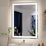 Callsky 24"x 32" LED Mirror for Bathroom, Front and Backlit Controlled Separately LED Smart Mirror, Wall LED Vanity Mirror with Lights, Stepless Dimmable, Anti Fog, Memory LED Bathroom Mirror(UL ETL)