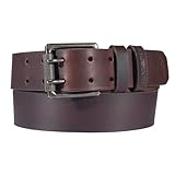 Carhartt Men's Double Prong Leather Belt, Available in Multiple Styles, Colors & Sizes, Brown, 44