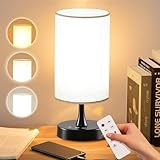 Caromolly Light Therapy Lamp, 10000 Lux Lamp with Remote Control, 3 Color Temperature & 4 Brightness Level & Timer, Daylight Lamp for Home, Office, Decoration(Black Base Linen Shade)