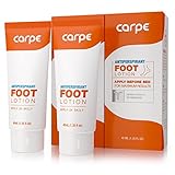 Carpe Antiperspirant Foot Lotion, A Dermatologist-Recommended Solution to Stop Sweaty, Smelly feet, Helps Prevent blisters, Great for hyperhidrosis (Pack of Two)