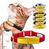 Catlog Health Tracker for Cats - Smart Cat Collar with Safety Breakaway Buckle for Indoor Cats, Wellness Alerts, Real-time Monitoring (Red, M)