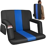 Chsuiwe Stadium Seat for Bleachers, Wide Stadium Seat with Back Support and Cushion, 6 Reclining Positions Stadium Seat for Bleachers, 600D Thick Padding Portable Stadium Chair for Sport Events-25''