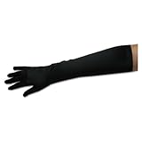 Classic Silk Gloves for Weddings and Other Formal Events (Opera, Black)