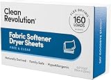 Clean Revolution Fabric Softener Dryer Sheets, 960 Sheets, 1920 Loads, Fragrance Free For Sensitive Skin