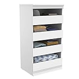 ClosetMaid Modular Storage Unit with 4 Drawers, Wood Closet Organizer, Stacking, Full Backer, Storage, Decorative Trim, White