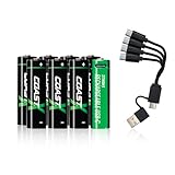 Coast AA USB-C Rechargeable Batteries, ZITHION-X, Lithium Ion 1.5v 2400 mAh, Long Lasting, Charges Under 2.5 Hours, Charging Cable Included, 8-Battery Pack