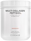 Codeage Multi Collagen Protein Powder Peptides, 2-Month Supply, Hydrolyzed, Type I, II, III, V, X Grass Fed All in One Super Bone Broth Collagen Supplement, Non-GMO, 20 Ounces