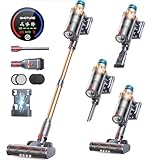Cordless Vacuum Cleaner, 550W 45KPA 60 Mins Runtime Self-Standing Vacuum Cleaners for Home, Stick Vacuum with Charging Dock Station Removable Battery, Handheld Vacuum for Pet Hair/Carpet/Floor
