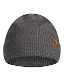 DANISH ENDURANCE Merino Wool Beanie for Men & Women, Knitted Winter Hat, Grey, One Size