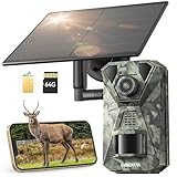 DEATTI 4G LTE Cellular Trail Cameras with 6GB SD Card,2.7K HD Solar Game Cameras with Night Vision Motion Activated Waterproof for Wildlife Deer Monitoring 0.1s Trigger Time(with SIM Card)