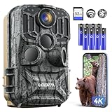 DEATTI Trail Camera 48MP 4K Game Camera with 8 Batteries 32G SD Card,WiFi Bluetooth Connection,Trail Cameras with Night Vison Motion Activated Waterproof for Wildlife Deer Outdoor 0.1s Trigger Time