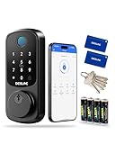 DESLOC B200 Fingerprint Smart Door Lock, Keyless Entry Door Lock, App Control, Smart Locks for Front Door, Smart Deadbolt Lock, Touchscreen Keypad, Emergency Power Port, 12 Months Battery, IP54