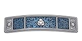 Danforth Tapestry Metal Hair Barrette (Blue) – Handcrafted Pewter Hair Barrettes For Women – 3 ½” Wide, Made In USA
