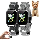 Dog Bark Collar 2 Pack,No Shock Rechargeable Smart Barking Collar for Small Medium Mini Dogs,Anti-Bark Collar for Small Dogs,Barking Collar with Beep Vibration Humane No Shock Barking Collar(2 Pack)