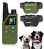 Dog Shock Collar 2 Dogs (5-120Lbs) - 4500FT Dog Training Collar with 3 Training Modes, Security Lock,Reflective Nylon Colar，IP67 Waterproof＆Rechargeable Remote e-Collar for All Breeds, Sizes