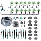 Drip Irrigation System 98ft, Fast Connect Automatic Irrigation Kit with 12mm, 6mm Blank Distribution Tubing and Accessories, DIY Garden Watering Equipment for Garden, Greenhouse, Flower Bed, Patio