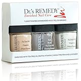 Dr’s Remedy 3 Pack Nail Polish Kit, TOTAL Two-In-One/PERFECT Petal Pink/CLASSIC Cloud - Non Toxic and Organic All Natural Enriched Nail Strengthener