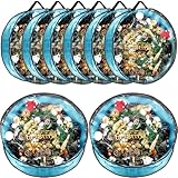 Dunzy 8 Pieces Wreath Container Christmas Wreath Storage Bag Garland Tear Resistant Fabric Round Wreath Boxes with Clear Window for Storage for Xmas Holiday Ornament(24×24×7.8 Inch,Blue)