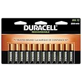 Duracell Rechargeable AA Batteries, Double A Battery for Long-lasting Power, All-Purpose Pre-Charged Battery for Household and Business Devices12 Count (Pack of 1)
