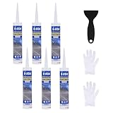 E-SDS Cemente Crack Filler Outdoor Waterproof Concrete Repair Sealant Self-Leveling Driveway Crack Filler Construction Crack Flexible Concrete Patch Gray 10.5 fl. oz (Grey,6 Pack)