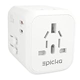 EPICKA Universal Travel Adapter, International Plug Adapter with Dual AC Outlet, 2 USB-C 35W PD Fast Charging & 3 USB-A, All in One Worldwide Wall Charger (TA-205, White)