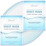 Ebanel 40 Pack Collagen Peptide Hydrating Face Masks, Instant Brightening Firming Anti Aging Face Sheet Masks, Moisturizing Spa Face Masks Skincare with Hyaluronic Acid, Vitamin C, Chamomile, Aloe